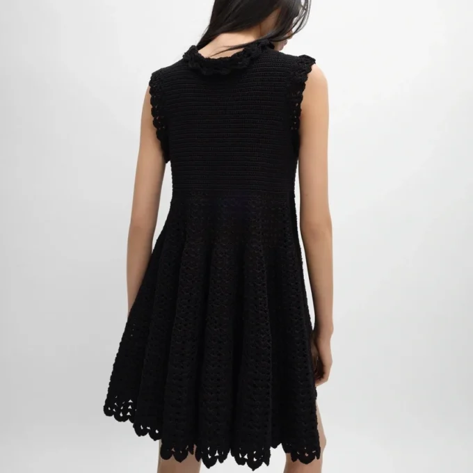 Mini Dress in Cotton Crochet