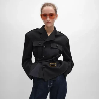 Peplum Jacket in Wool Gabardine Peplum Jacket in Wool Gabardine