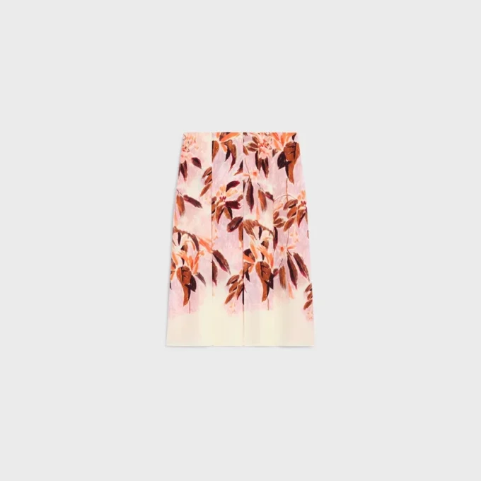 Pleated Skirt in Crepe De Chine