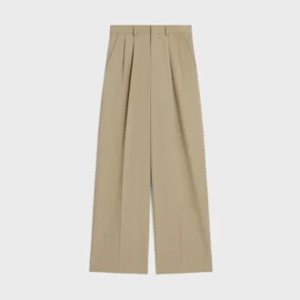 Pleated Trousers in Cotton and Wool Gabardine Pleated Trousers in Cotton and Wool Gabardine