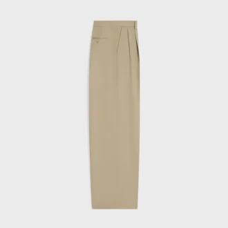 Pleated Trousers in Cotton and Wool Gabardine Pleated Trousers in Cotton and Wool Gabardine