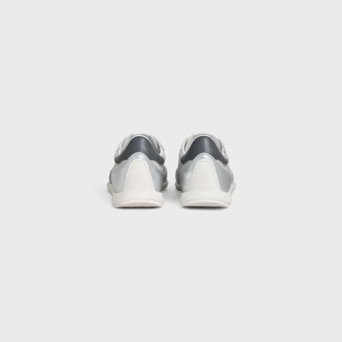Racer Sneaker in Nylon, Laminated Calfskin and Calfskin