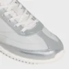 Racer Sneaker in Nylon, Laminated Calfskin and Calfskin