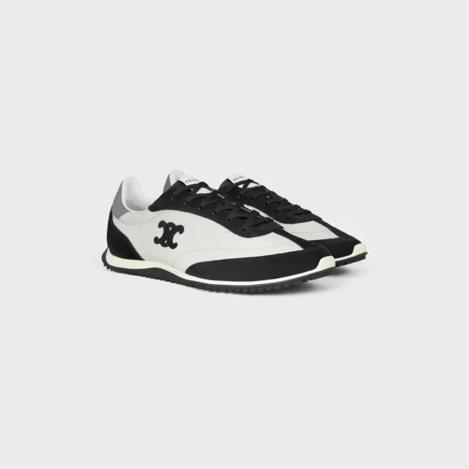 Racer Sneaker in Nylon, Suede Calfskin and Calfskin Racer Sneaker in Nylon, Suede Calfskin and Calfskin