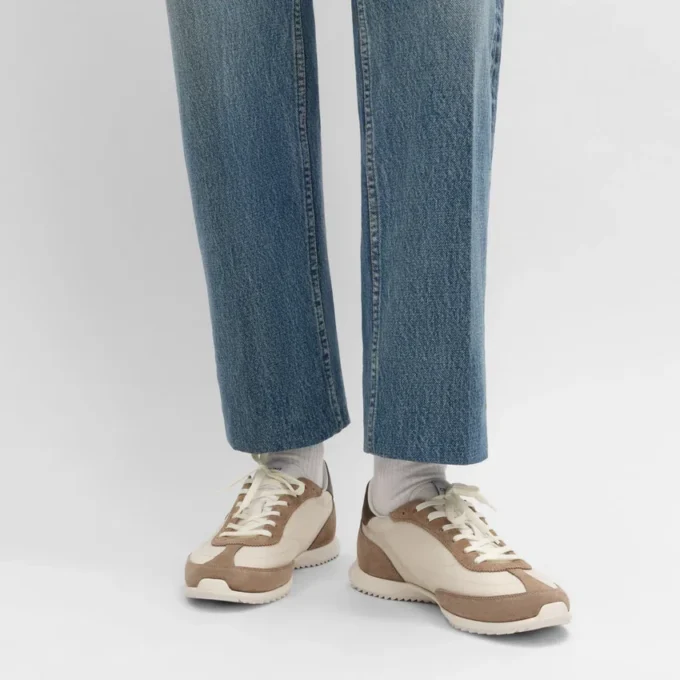Racer Sneaker in Nylon, Suede Calfskin and Calfskin