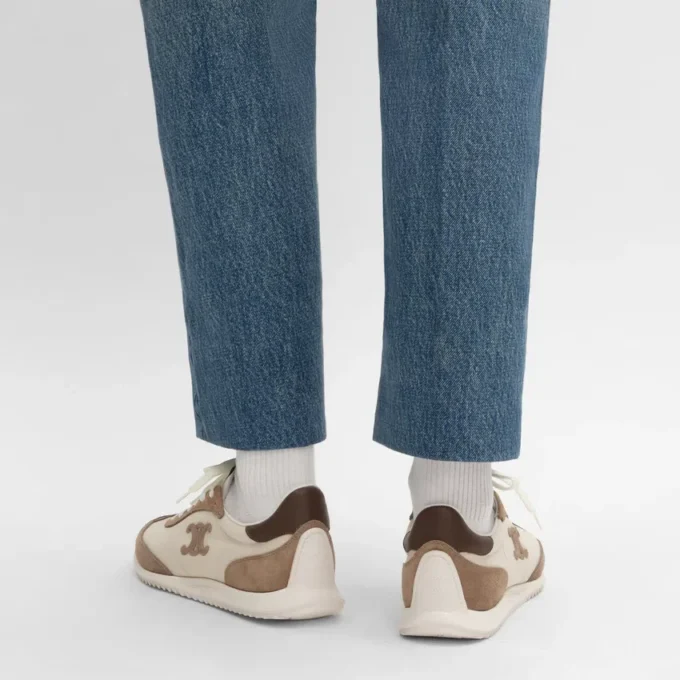 Racer Sneaker in Nylon, Suede Calfskin and Calfskin