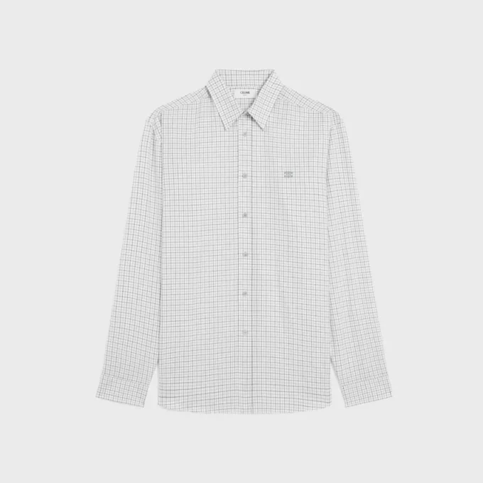 Relaxed Shirt in Checked Cotton Twill