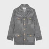Safari Jacket in Hickory Striped Cotton
