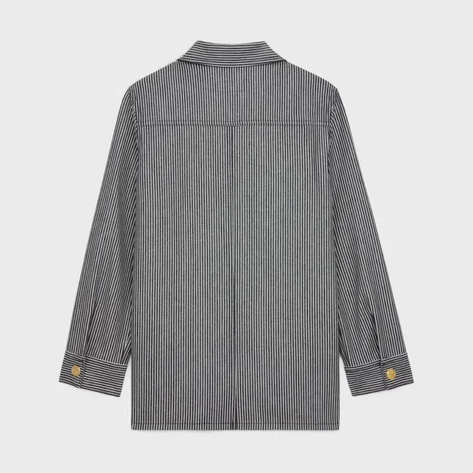 Safari Jacket in Hickory Striped Cotton