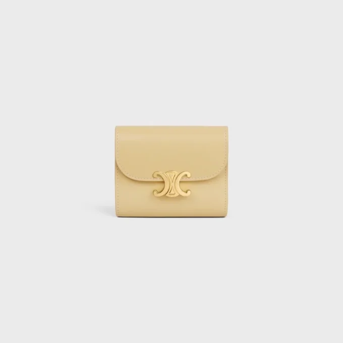 Small Flap Wallet Triomphe in Shiny Calfskin Small Flap Wallet Triomphe in Shiny Calfskin