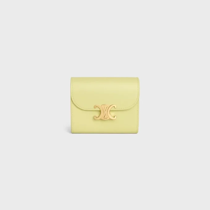 Small Flap Wallet Triomphe in Shiny Calfskin Small Flap Wallet Triomphe in Shiny Calfskin