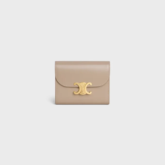 Small Flap Wallet Triomphe in Shiny Calfskin Small Flap Wallet Triomphe in Shiny Calfskin