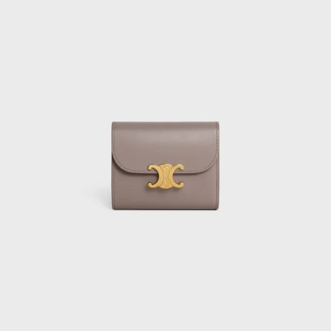 Small Flap Wallet Triomphe in Shiny Calfskin Small Flap Wallet Triomphe in Shiny Calfskin