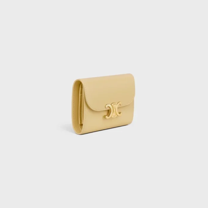Small Flap Wallet Triomphe in Shiny Calfskin Small Flap Wallet Triomphe in Shiny Calfskin