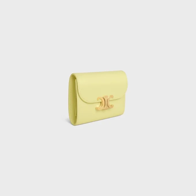 Small Flap Wallet Triomphe in Shiny Calfskin Small Flap Wallet Triomphe in Shiny Calfskin