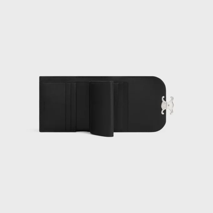 Small Flap Wallet Triomphe in Shiny Calfskin Small Flap Wallet Triomphe in Shiny Calfskin