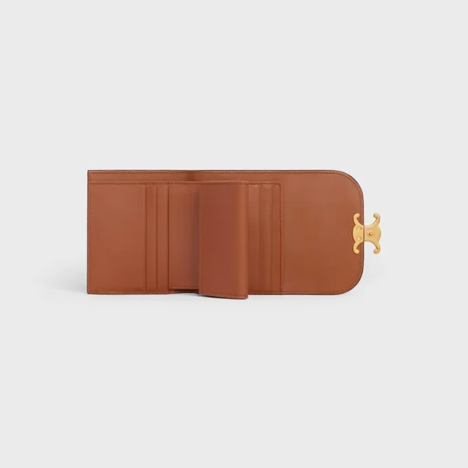 Small Flap Wallet Triomphe in Shiny Smooth Lambskin Small Flap Wallet Triomphe in Shiny Smooth Lambskin