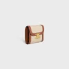Small Flap Wallet Triomphe in Textile and Calfskin Small Flap Wallet Triomphe in Textile and Calfskin