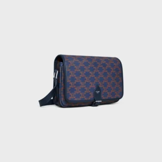 Small Folco Messenger in Triomphe Canvas and Calfskin