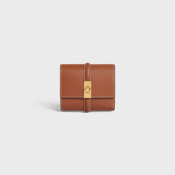 Small Trifold Wallet 16 in Satinated Calfskin Small Trifold Wallet 16 in Satinated Calfskin