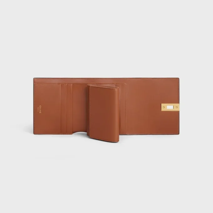 Small Trifold Wallet 16 in Satinated Calfskin Small Trifold Wallet 16 in Satinated Calfskin