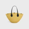 Small Triomphe Beads Basket in Sisal and Calfskin Small Triomphe Beads Basket in Sisal and Calfskin