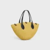 Small Triomphe Beads Basket in Sisal and Calfskin Small Triomphe Beads Basket in Sisal and Calfskin