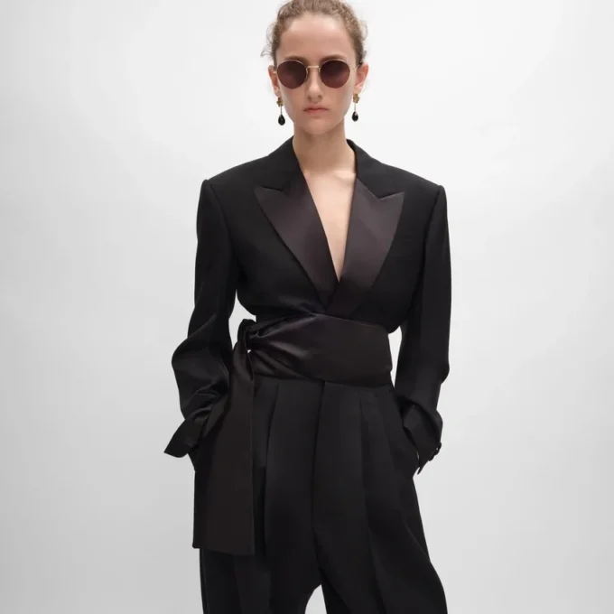 Spencer Tux Jacket in Wool Gabardine