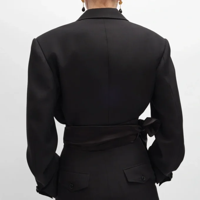 Spencer Tux Jacket in Wool Gabardine