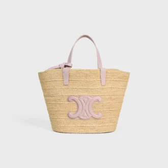 Teen Supple Celine Classic Panier in Raffia and Calfskin Teen Supple Celine Classic Panier in Raffia and Calfskin