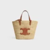 Teen Supple Celine Classic Panier in Raffia and Calfskin