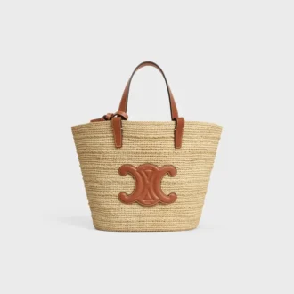 Teen Supple Celine Classic Panier in Raffia and Calfskin Teen Supple Celine Classic Panier in Raffia and Calfskin