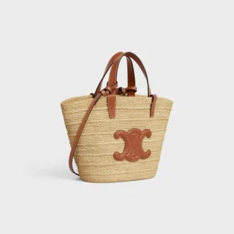 Teen Supple Celine Classic Panier in Raffia and Calfskin Teen Supple Celine Classic Panier in Raffia and Calfskin