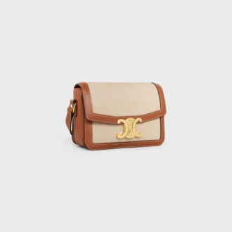 Teen Triomphe Bag in Textile and Calfskin Teen Triomphe Bag in Textile and Calfskin