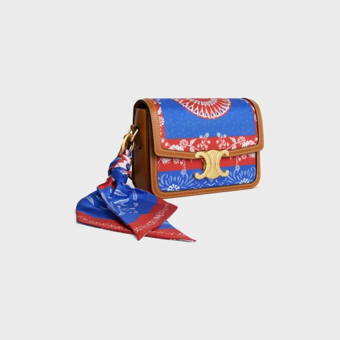 Teen Triomphe in Silk and Natural Calfskin Teen Triomphe in Silk and Natural Calfskin