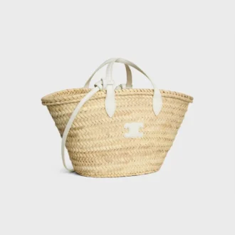 Teen Triomphe Panier in Palm Leaves and Calfskin Teen Triomphe Panier in Palm Leaves and Calfskin