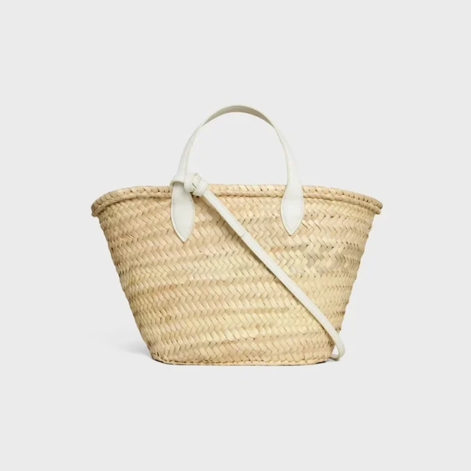 Teen Triomphe Panier in Palm Leaves and Calfskin