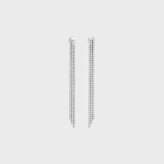 Tennis Cocktail Earrings in White Gold and Diamonds Tennis Cocktail Earrings in White Gold and Diamonds