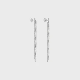 Tennis Cocktail Earrings in White Gold and Diamonds Tennis Cocktail Earrings in White Gold and Diamonds