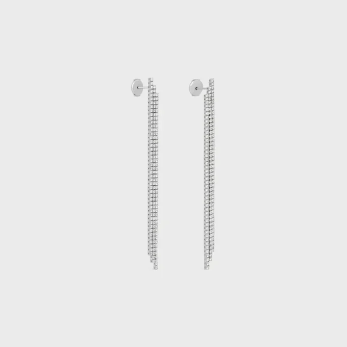 Tennis Cocktail Earrings in White Gold and Diamonds Tennis Cocktail Earrings in White Gold and Diamonds