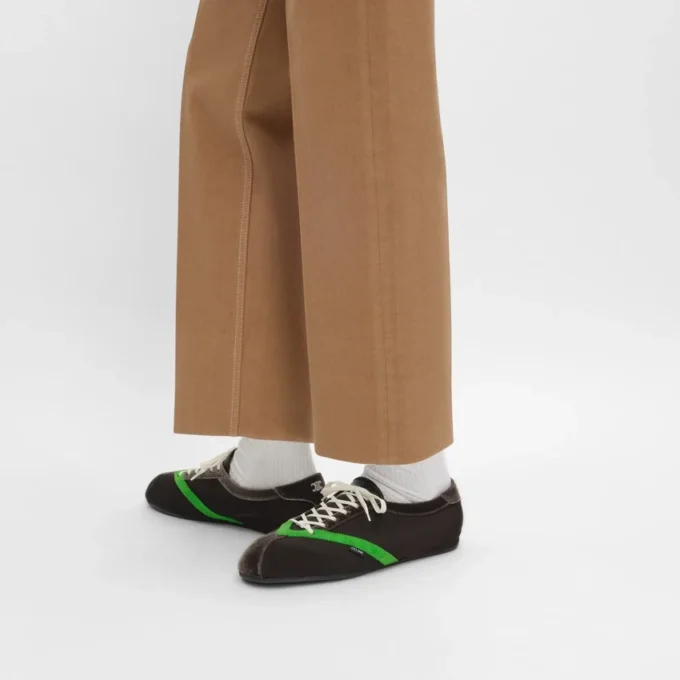 The Flat Sneaker in Gros Grain, Velvet, Suede Goatskin and Lambskin