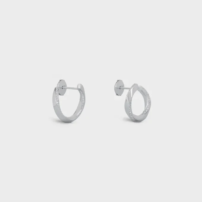 Torsion Earrings in White Gold and Diamonds Torsion Earrings in White Gold and Diamonds