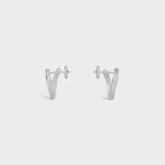 Torsion Earrings in White Gold and Diamonds Torsion Earrings in White Gold and Diamonds