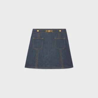 Trapeze Mini Skirt in Raw Wash Denim