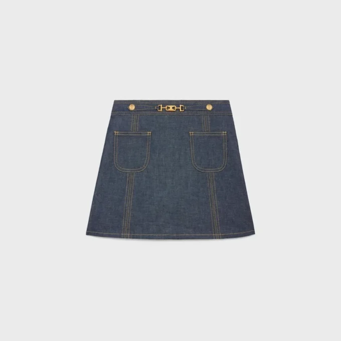 Trapeze Mini Skirt in Raw Wash Denim Trapeze Mini Skirt in Raw Wash Denim