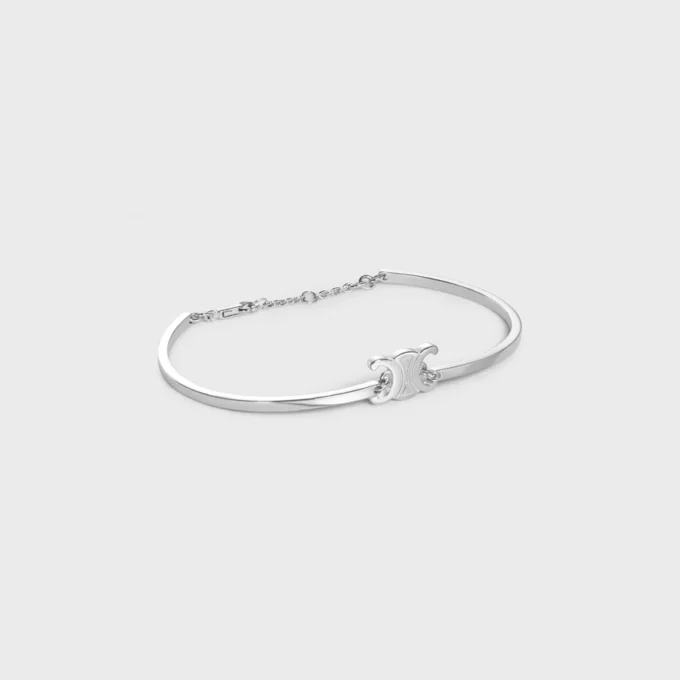 Triomphe Articulated Bracelet in Brass with Rhodium Finish