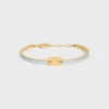 Triomphe Articulated Bracelet in Enamel and Brass with Gold Finish