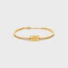 Triomphe Articulated Sparkle Bracelet in Strass and Brass with Gold Finish