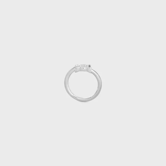 Triomphe Asymmetric Ring in Brass with Rhodium Finish Triomphe Asymmetric Ring in Brass with Rhodium Finish
