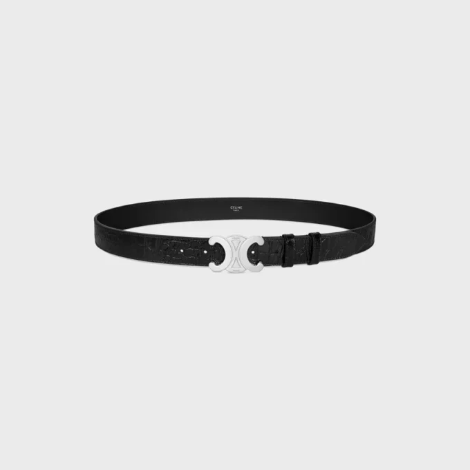 Triomphe Belt 30Mm in Crocodile Embossed Calfskin Triomphe Belt 30Mm in Crocodile Embossed Calfskin